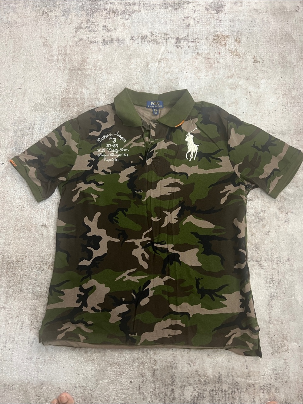 Polo by Ralph Lauren Men’s Green and Brown Camo Polo Shirt
